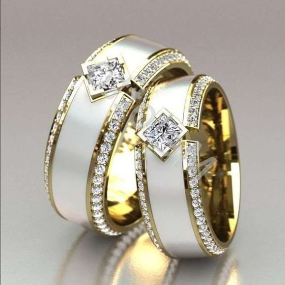 🔥 Luxury Gems Macro Pave Eternity Princess Cut Zircon Ring for Women, PD405 - Picture 1 of 2